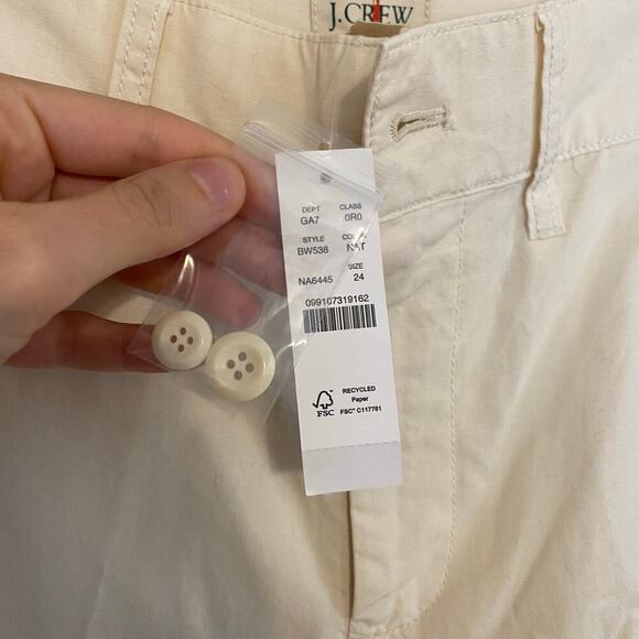 J Crew Cotton Cargo Pants Ripstop Cotton Womens Size 24 High Rise Wide Leg - Picture 4 of 4